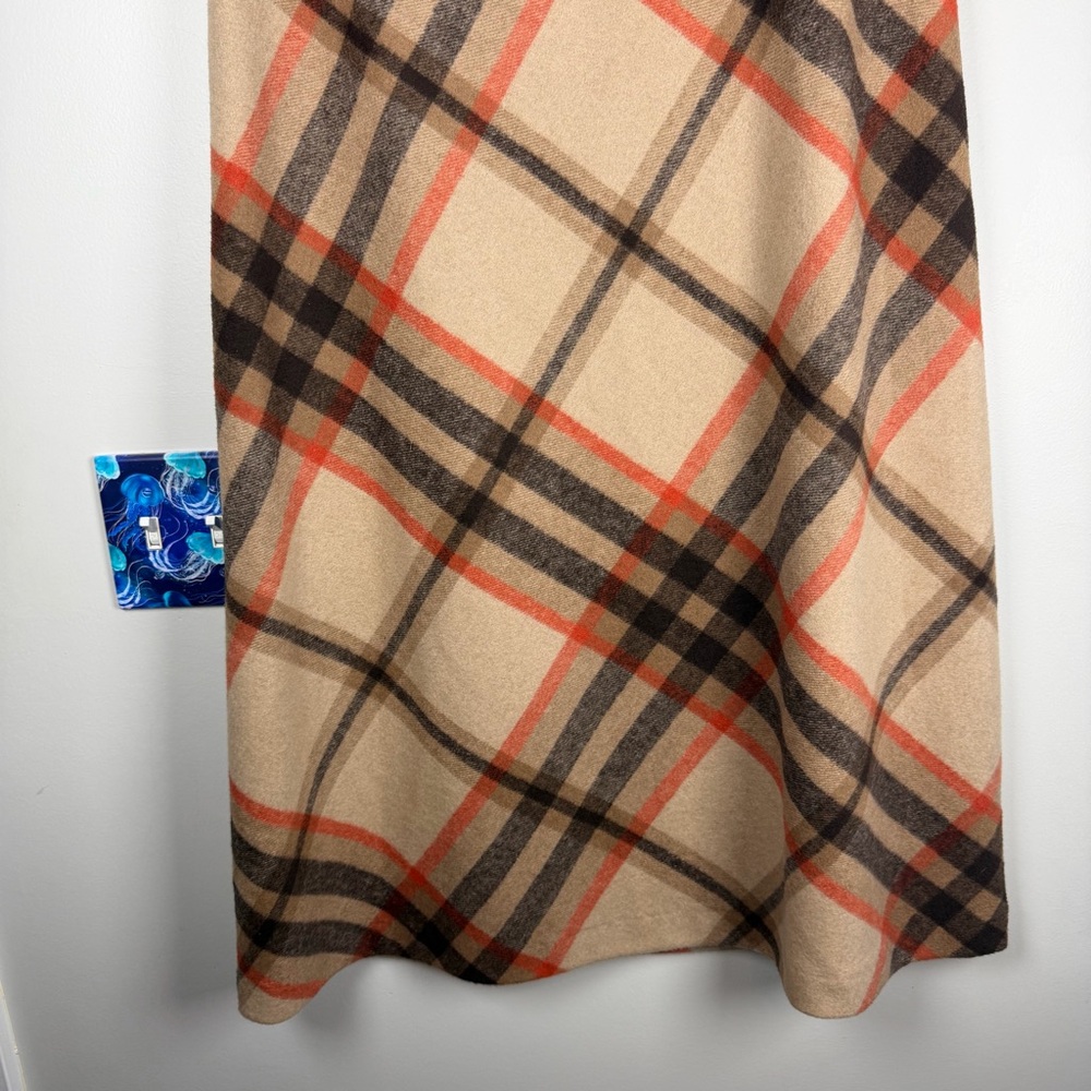Chadwick’s Of Boston Plaid Midi Brown Wool Blend Skirt Academia Preppy Size 6 - Picture 6 of 10
